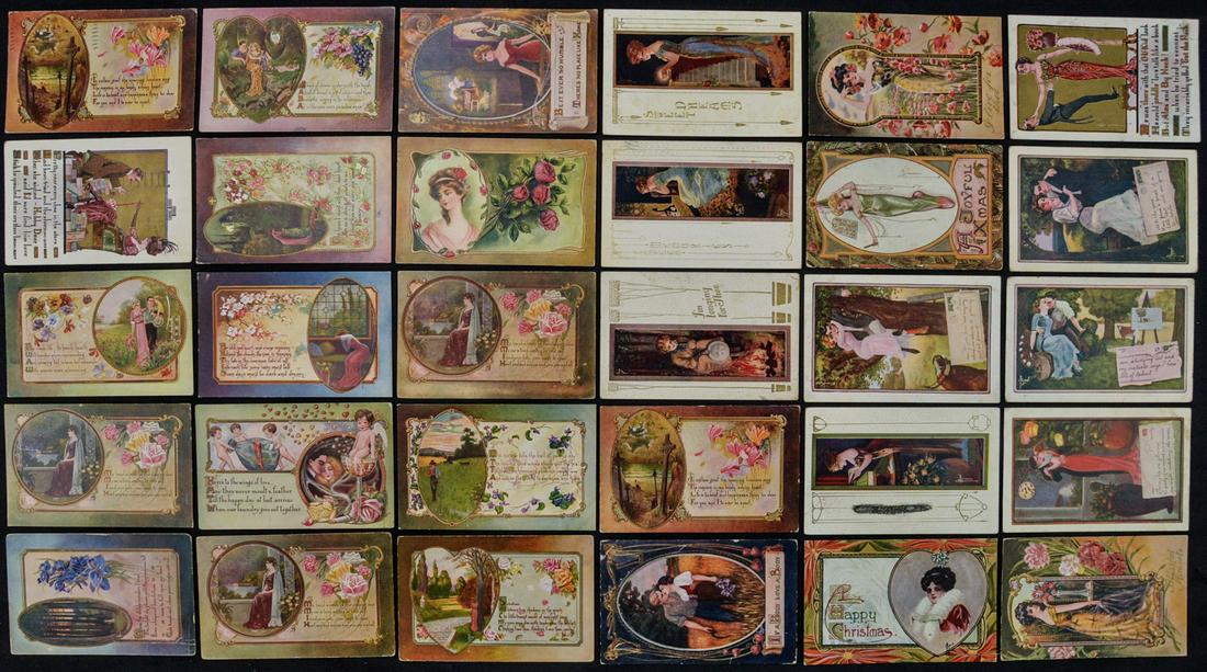 Lot of 30 C. Ryan Postcards: Signed C. Ryan. See photos.