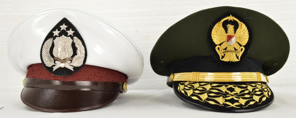 Lot of 2 Indonesian Caps: Lot of 2 Indonesian caps. Contains a 3 star general and a regular general cap. Caps are both in great condition. See photos.