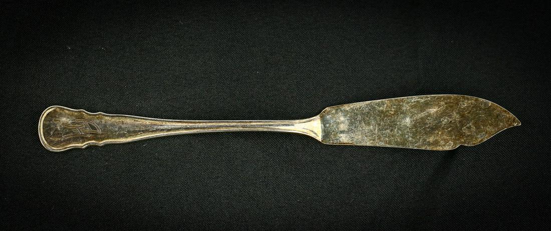 WWII Nazi Adolf Hitler Silverware Butter Knife: Adolf Hitler Butter Knife. This butter knife was part of Hitler's formal dining ware and used by him at his various places of residence. This knife has the curved, interlocked AH monogram deeply etche