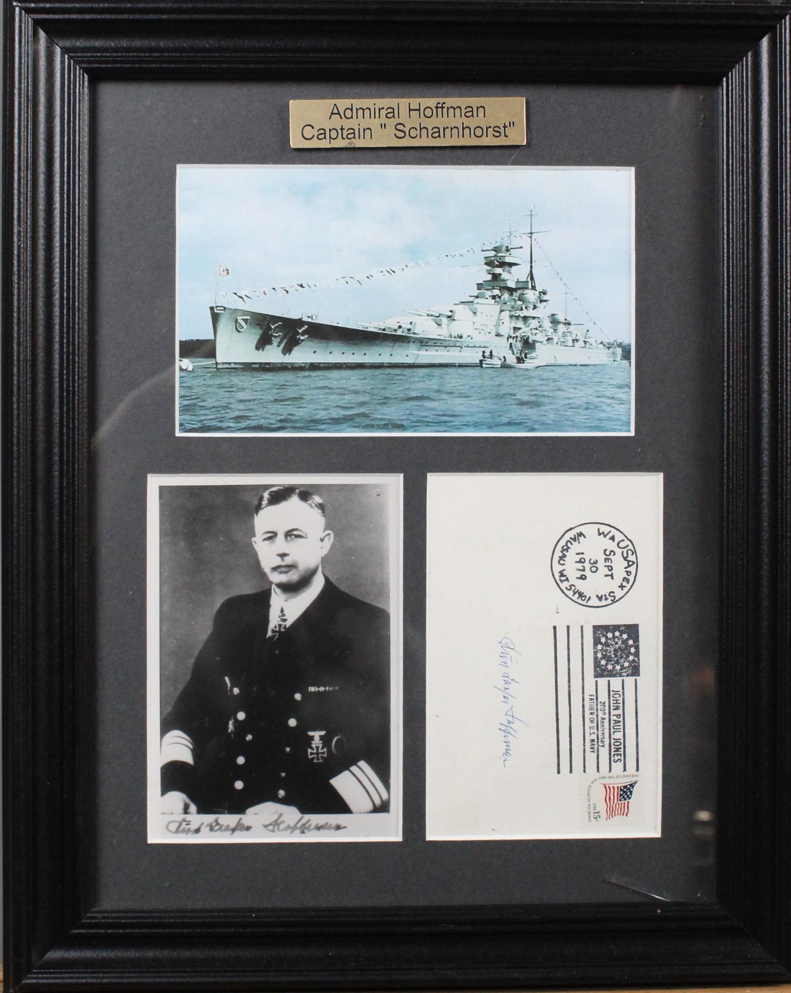 Kurt-Caesar Hoffmann WWII Nazi Autographed Photo: Kurt-Caesar Hoffmann Autographed Photo. Kurt-Caesar Hoffmann was a senior officer in the Kreigsmarine and was the captain of the battleship Scharnhorst, one of Nazi Germany’s capital ships, weeks af