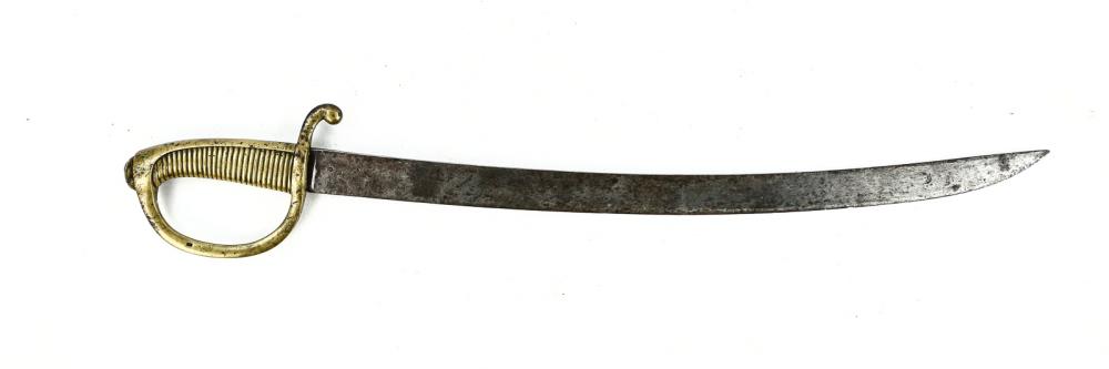 French Napoleonic Briquet Grenadier Sword: These swords were first issued in 1812. Blade measures 23.25". Stamped with 3 inspection marks, cross guard stamped Versailles. Other proof marks stamped into cross guard. No scabbard.