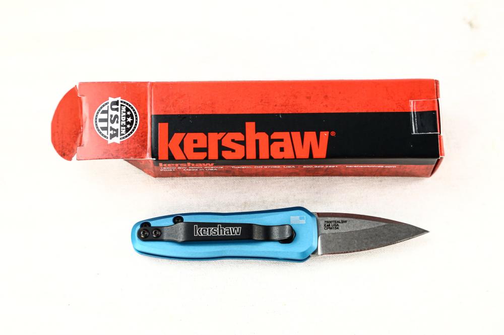 Kershaw Launch 4 Side Opening Switchblade: Kershaw launch 4 switchblade. Teal with silver blade. Made in the USA. New in box. See photos.