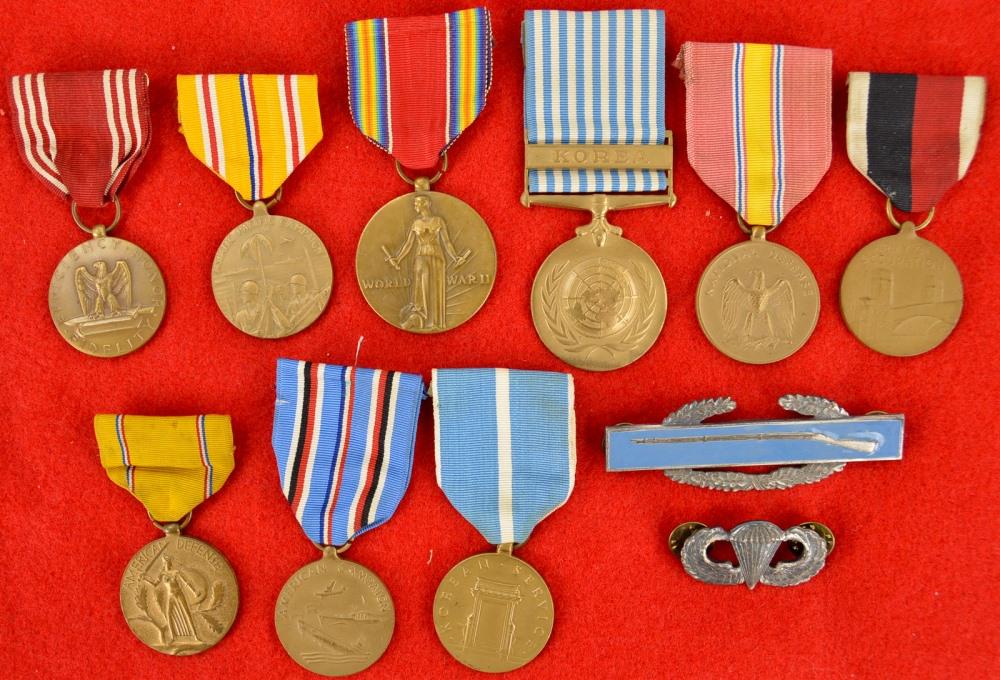 Lot of 11 US Korean War Medals: Lot of 11 US medals and pins from the Korean war. Medals are in good condition with some missing the pin on the back. Makes a nice display piece. Overall good condition. See photos.