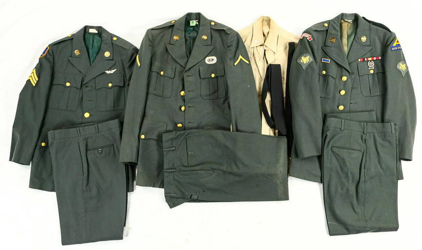 Lot Of 3 Us Army Green Service Uniforms