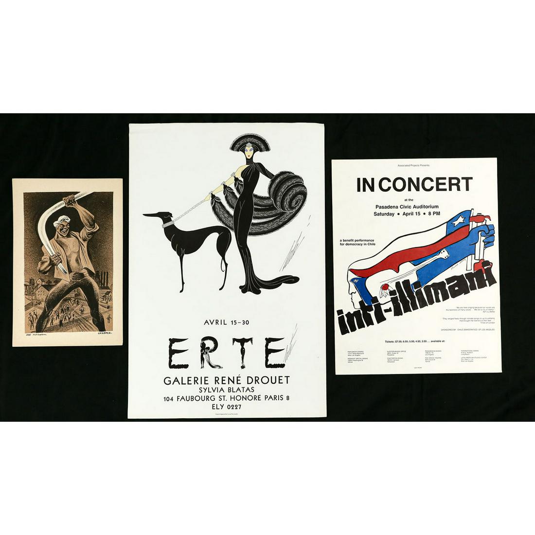 Lot of 3 Posters Erte Joe Magarac Inti-Illimani (1 of 4)