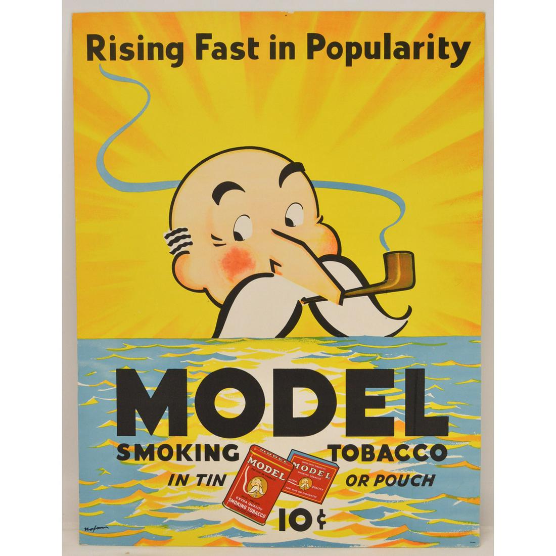 Contemporary "Model" Tobacco Cardboard Sign (1 of 1)