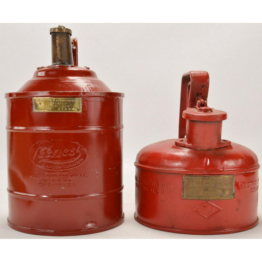 2 Red Gas Cans Miller Peerless MFG & Justrite MFG (1 of 5)