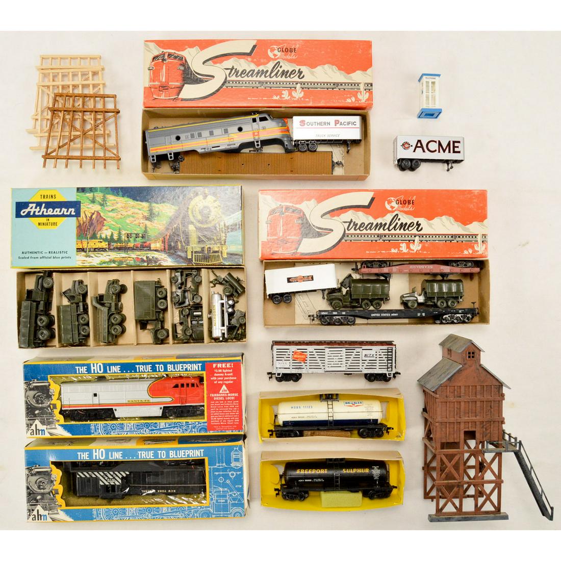 Lot of HO Scale Trains Including 2 Locomotives (1 of 1)