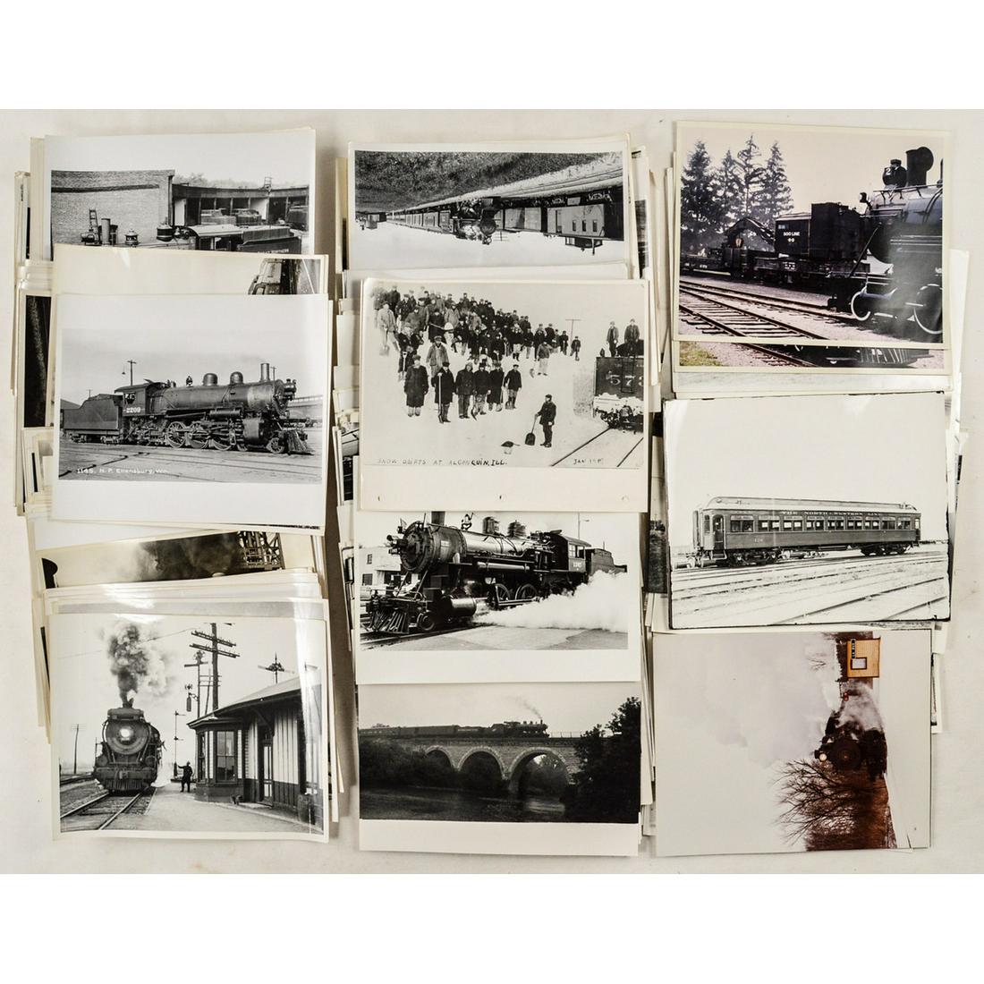Lot of Train Photographs - Engines Cars Stations (1 of 2)