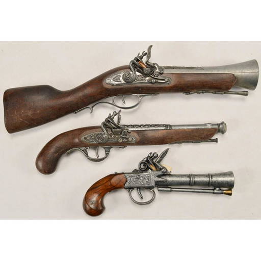 Lion's Head Blunderbuss Flintlock Wood and Metal Replica Pistol 16 Inc —