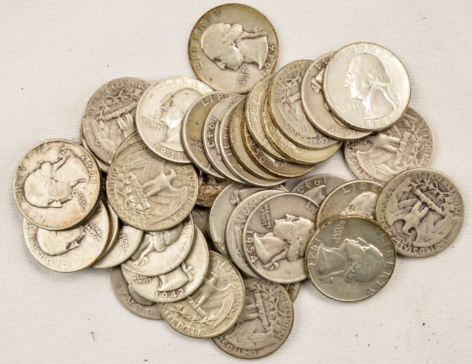 40 Silver Washington Quarters 1940's Roll (1 of 1)