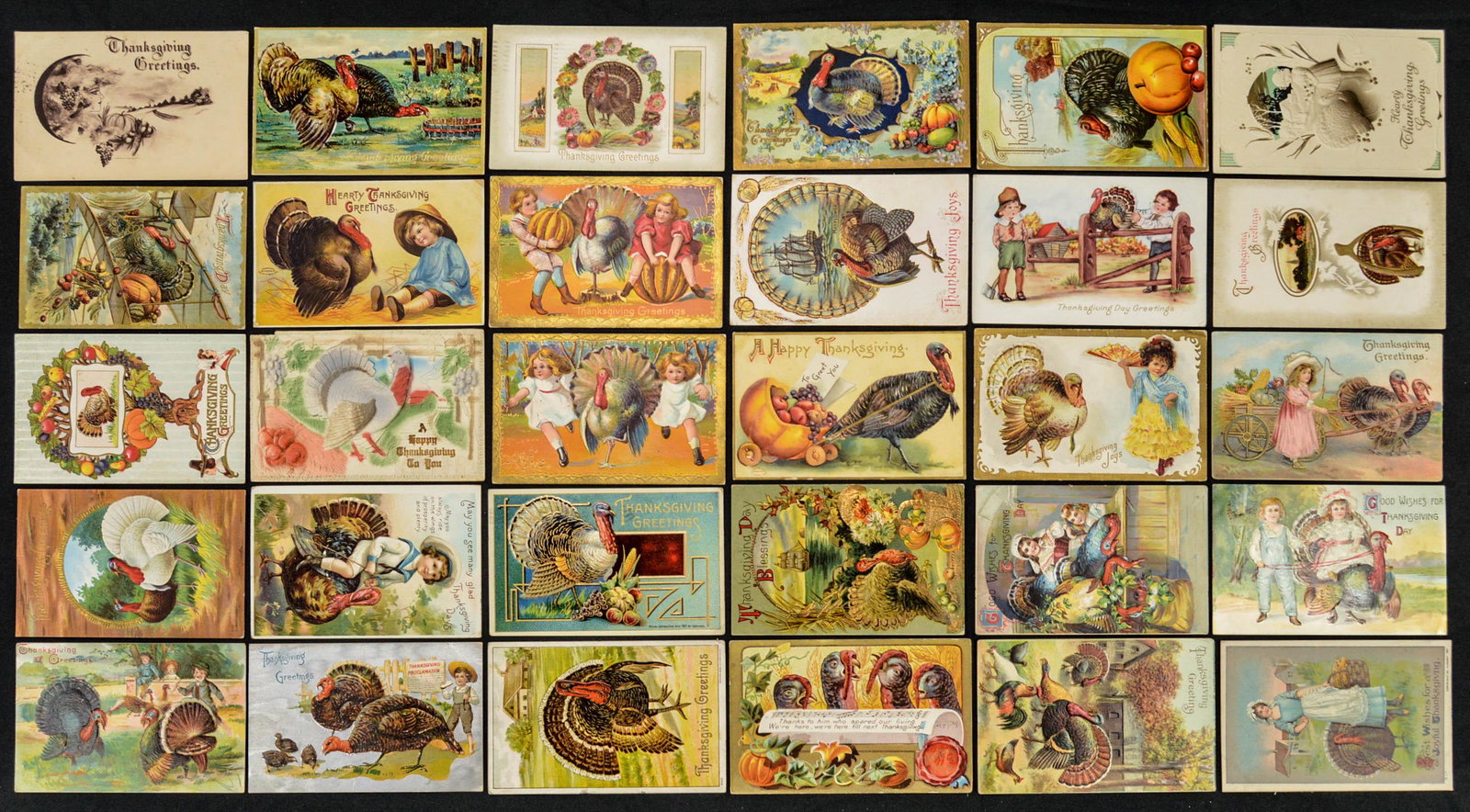 Lot of 30 Vintage Thanksgiving Postcards (1 of 6)