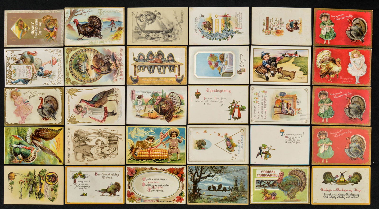 Lot of 30 Vintage Thanksgiving Postcards (1 of 6)