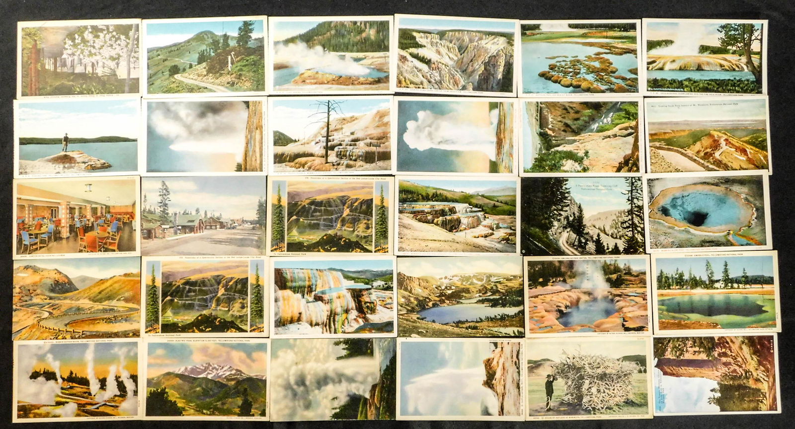 Lot of 30 Vintage Yellowstone Park Postcards (1 of 6)