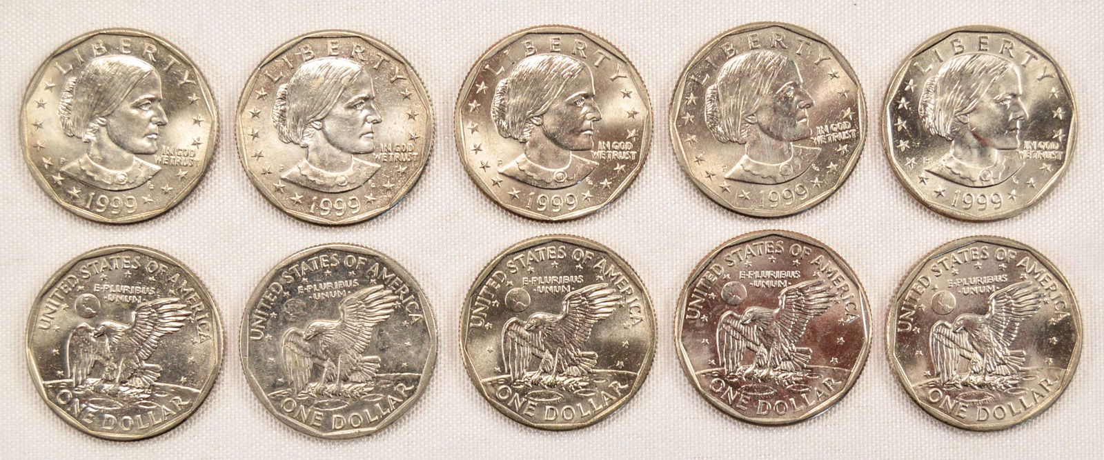 Lot of 10 Susan B Anthony Dollars 1999 (1 of 1)