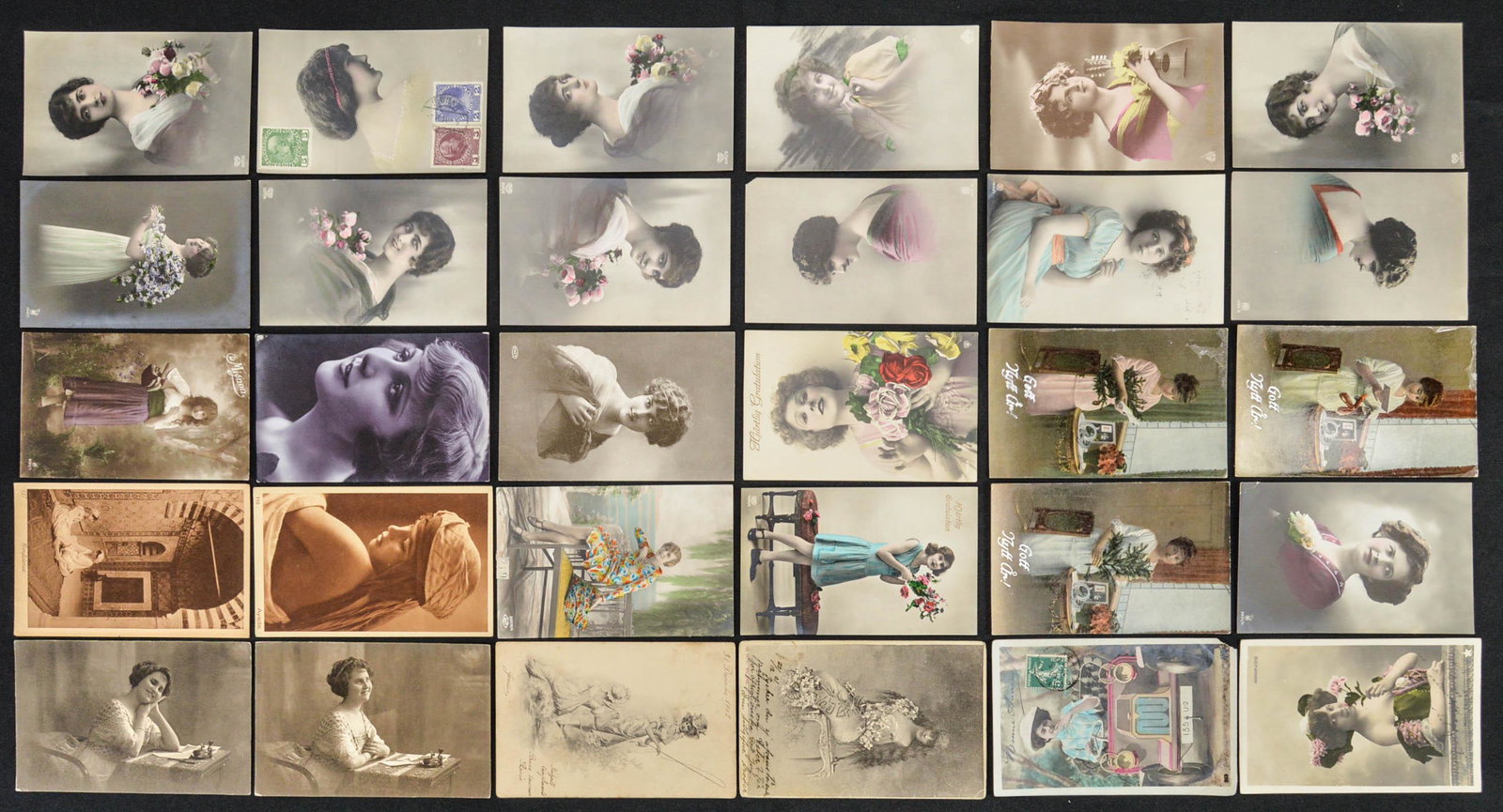 Lot of 30 Vintage Beautiful Women Postcards (1 of 6)