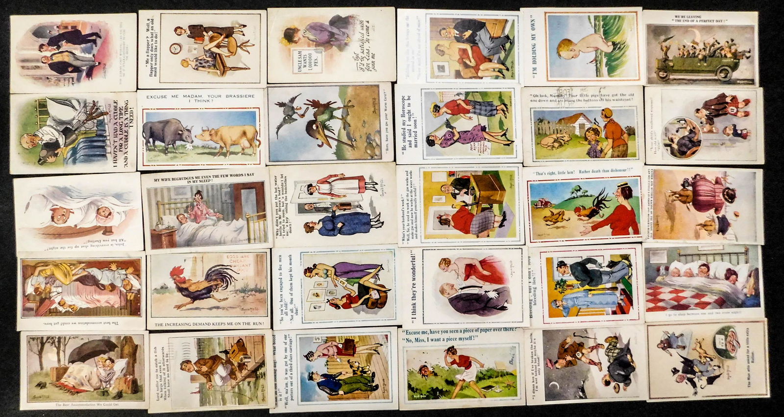 Lot of 30 Donald McGill Artist Signed Postcards (1 of 6)