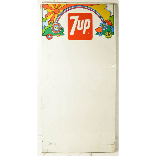 Vintage Large Embossed 7 Up Store Sign