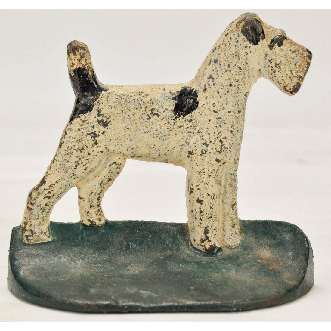 Cast Iron Scotty Dog Doorstop: 70% original paint. Measures 5" tall.