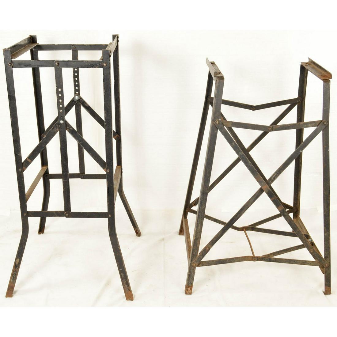 2 Metal Slot Machine Stands: 2 metal slot machine stands. Unrestored. See photos.