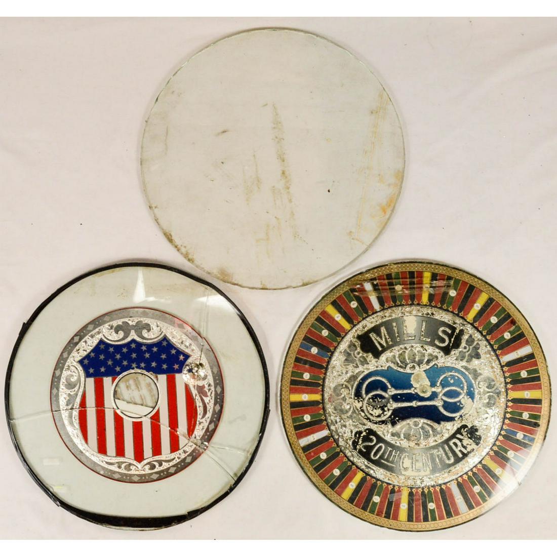 Lot Of 3 Slot Machine Glass Windows: Lot Of 3 Slot Machine Glass Windows, 20th century, replacement paper reel for Watling slot machine.