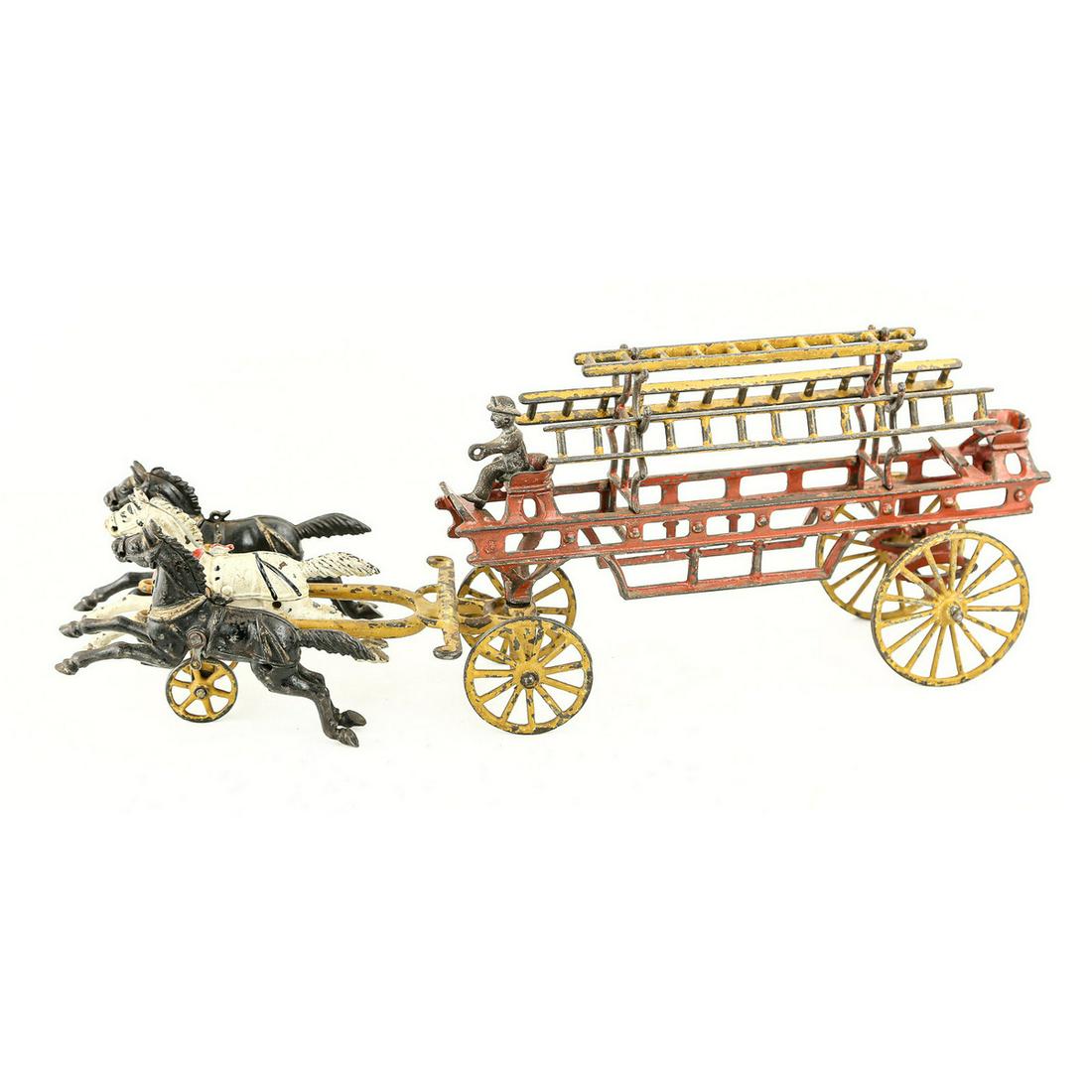Wilkins Cast Iron Horse Drawn Carriage Toy: Wilkins Cast Iron Horse Drawn Carriage Toy. Missing one figure, original paint. Approx 20" x 4 1/2" x 7 1/8"