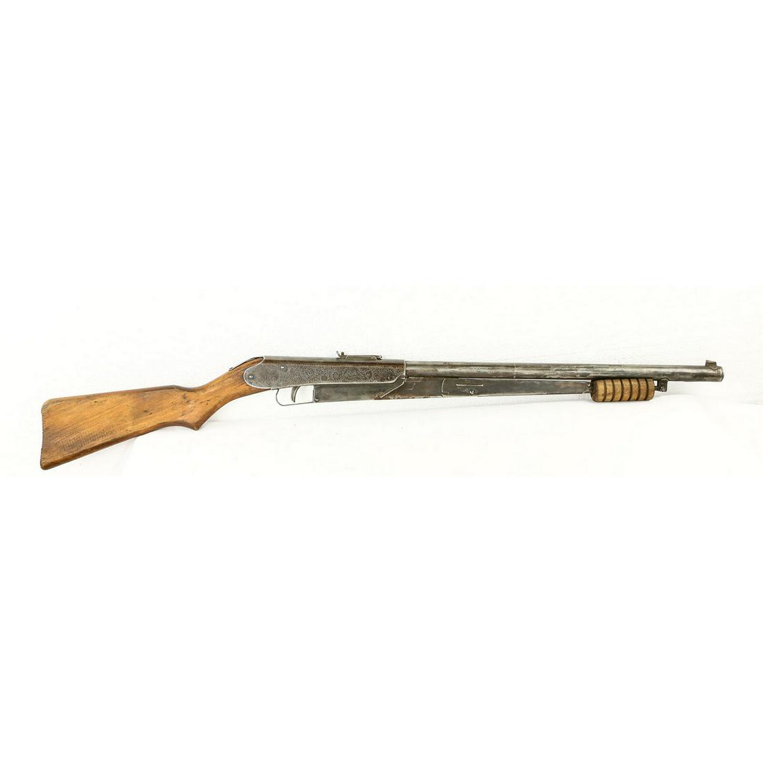 Vintage Daisy No#25 BB Gun Toy Rifle: Vintage Daisy N0#25 pump B.B gun, with some wear, scuffing, and light dings. Overall fair condition, not tested, but does pump air. Circa 1930-1940s. Significant amount of artwork engraved in metal. V