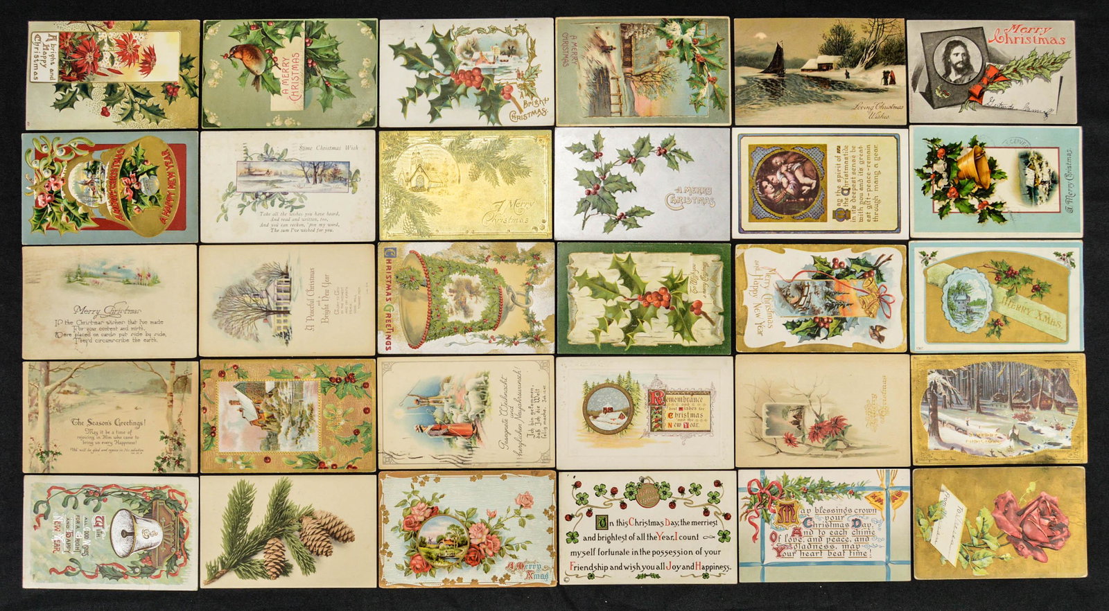 Lot of 30 Vintage Christmas Post Cards: See photos.