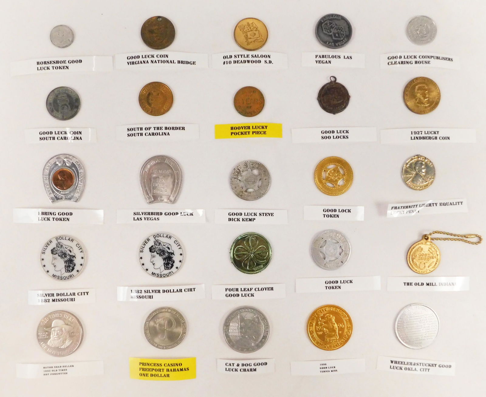 Lot of 25 Good Luck "Lucky" Coins / Tokens (1 of 10)