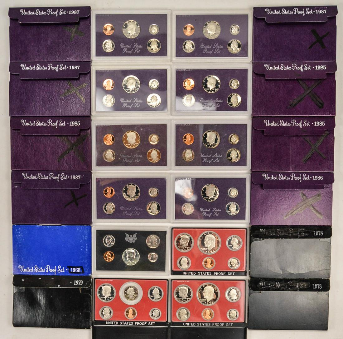 Lot of 12 U.S Proof Sets (1 of 2)