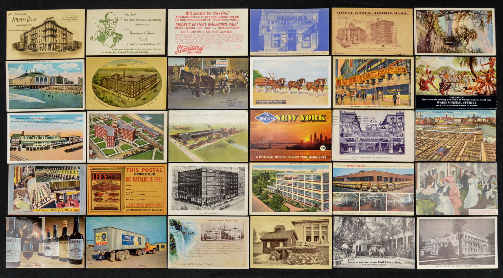 Lot of 30 Vintage Advertising Postcards: See photos.