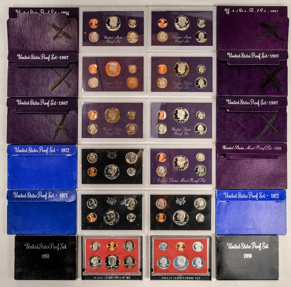 Lot of 12 U.S Proof Sets (1 of 2)