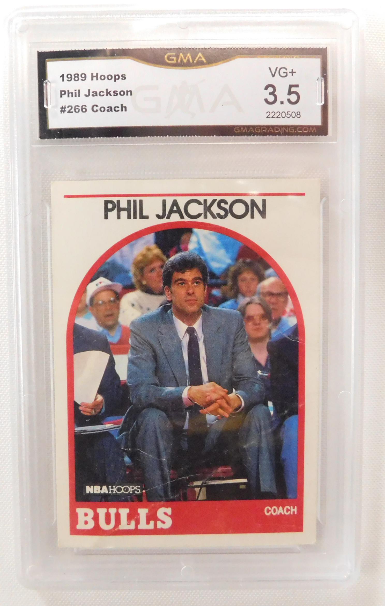 GMA Graded 1989 Phil Jackson NBA Basketball Card: GMA Graded 3.5 1989 Hoops Phil Jackson #266 Coach - See photos