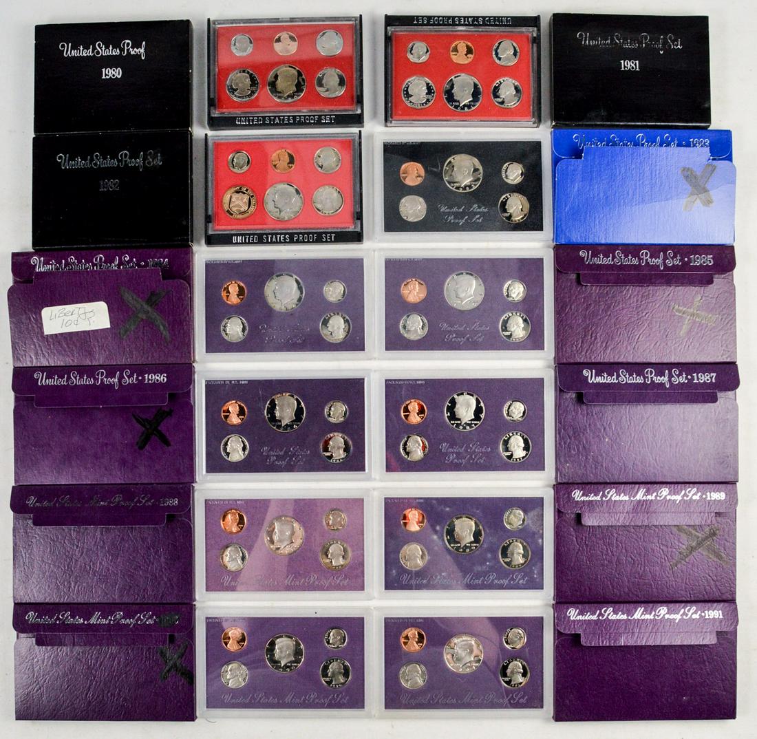 Lot of 12 U.S. Proof Sets (1 of 2)