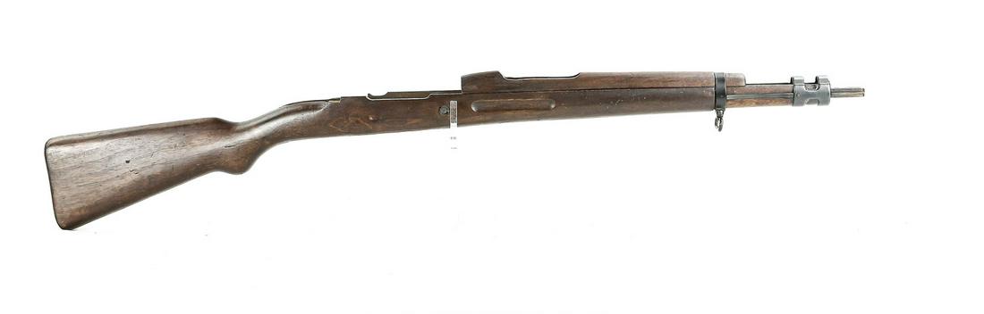Mauser Rifle Stock: Mauser Rifle Stock, some metal parts including bayonet lug and butt plate, used condition, see photos.