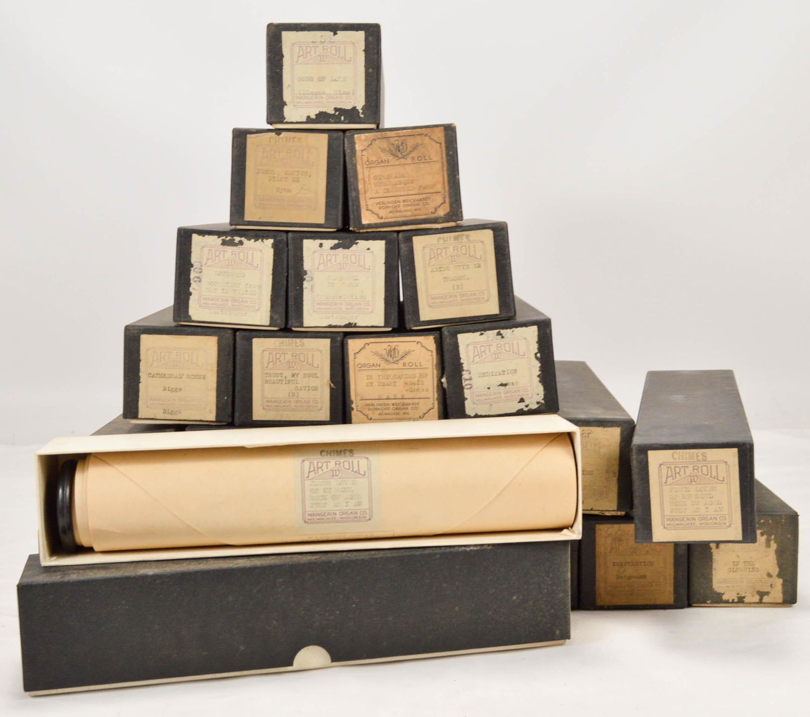 Lot of 24 “Art-Roll” Player Pipe Organ Rolls: Excellent original condition. See photos.