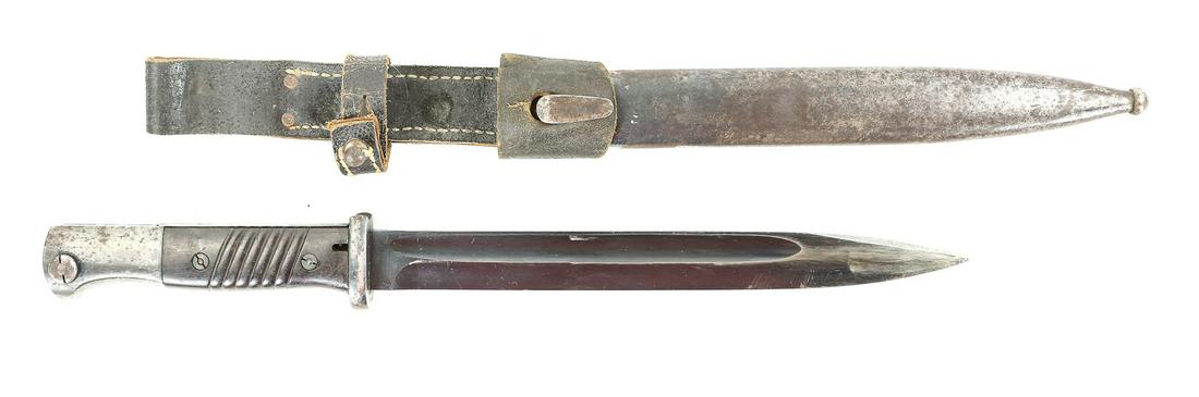 K98 Bayonet: K98 Bayonet. Maker marked "WKC". The spine is acceptance marked with the NSFK/DVL Flying man. Indicating not issued through the military, ergo commercial purchase typical for police and paramilitary o