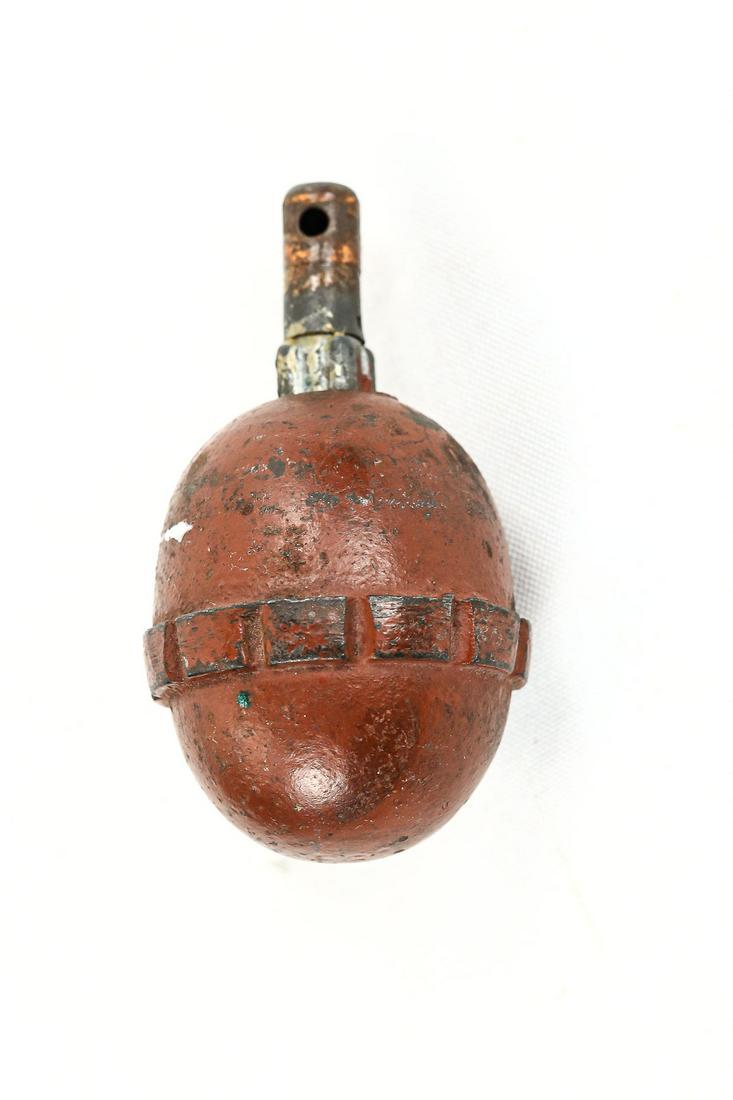 WWI German Egg Practice Grenade (Red Colored): WWI German Egg Practice Grenade (Red Colored).
