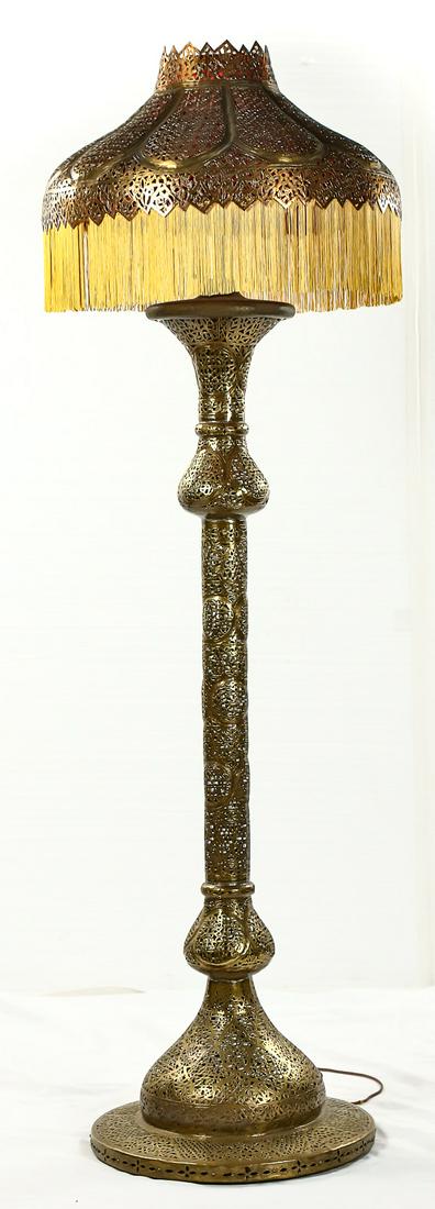 Large Moorish Style Brass Floor Lamp (1 of 10)