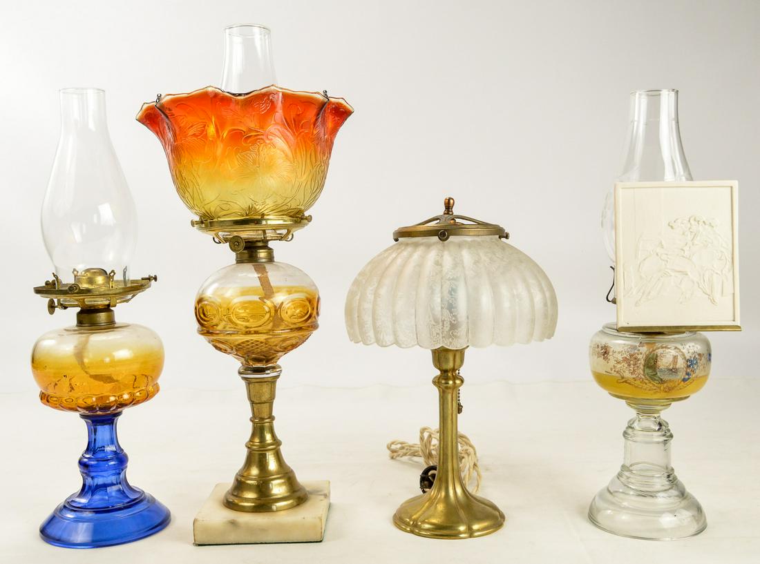 Various Kerosene & Electric Table Lamps (4) (1 of 20)
