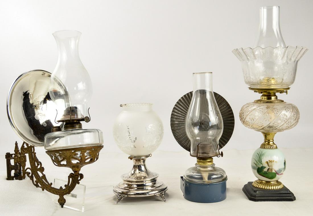 Various Kerosene Wall & Table Lamps (4) (1 of 20)