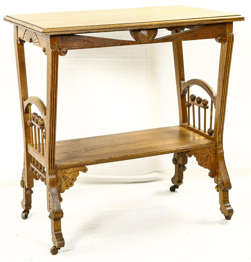 Victorian Style Oak Music Box Table (1 of 12)