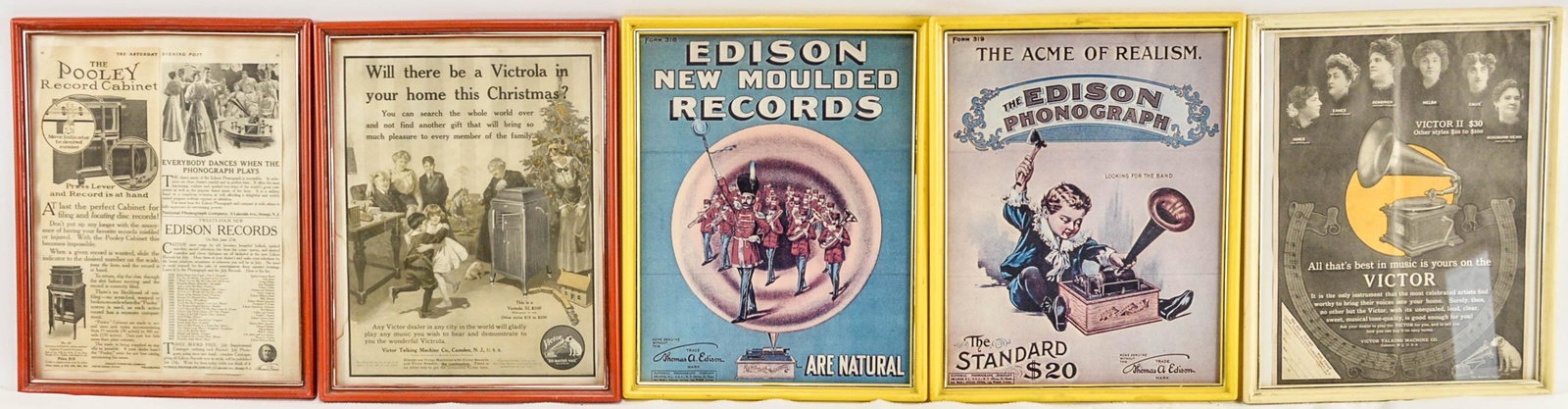 Lot of Edison & Victrola Phonograph Advertisements (1 of 6)