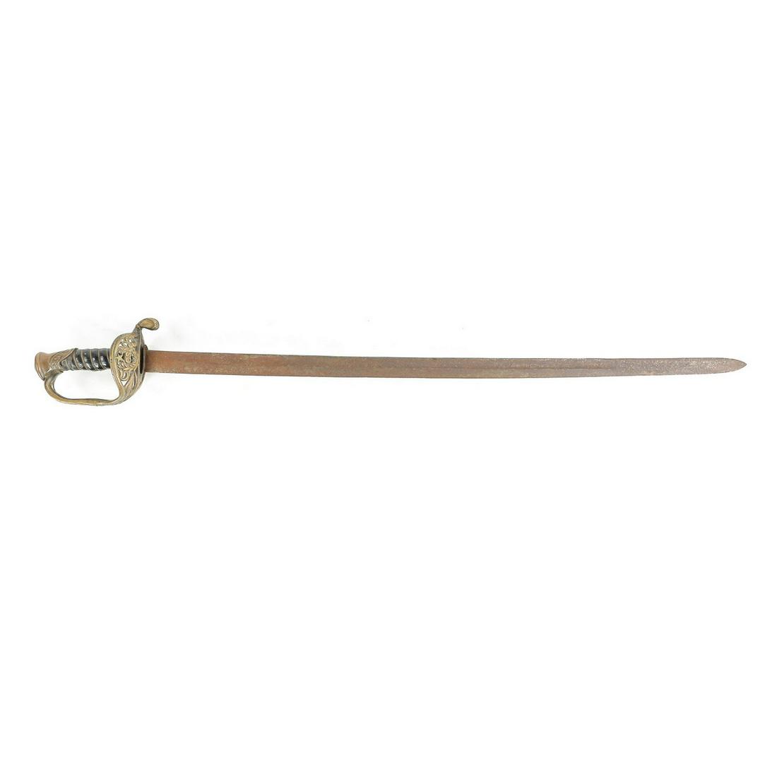 COPY of a Boyle & Gamble Staff Officer: Copy of a Confederate sword made in the 1950's. Bow is marked with 'CS" and a Texas '*'. Overall length 35.75", blade is 30.5". No scabbard, acid etched blade. Blade is heavily rusted.