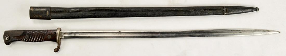 WWI M1898 n/A Mauser Bayonet: Early Mauser bayonet from WWI used on the Mauser Gewehr 98 rifle, made by Simson & Co Suhl. This bayonet was longer than other bayonets due to it being used to take down cavalry units with the longer
