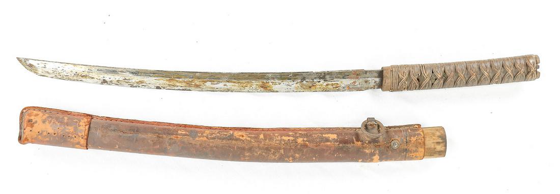 WWII Japanese Samurai Style Sword Edo.: Brought back home by Marine veteran Cyril Schmid who served 1944-1946. His service would take him through Saipan, Okinawa, and the post war occupation of Nagasaki after the atomic bombing. This sword