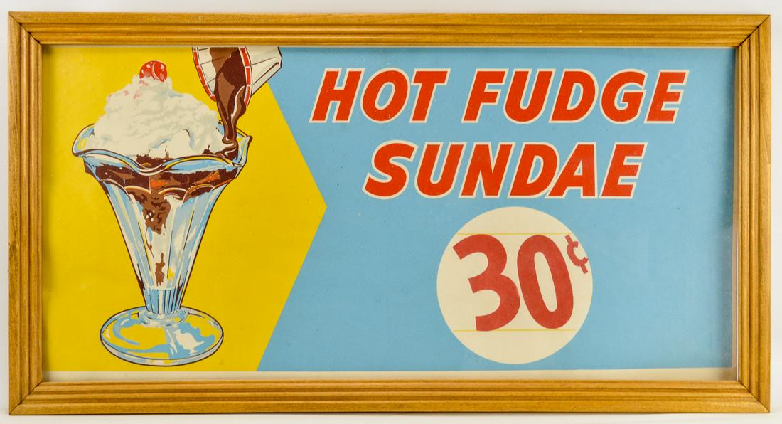 Large Framed Hot Fudge Sundae Sign (1 of 2)
