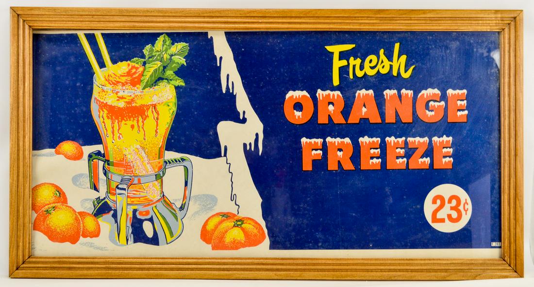 Large Framed Orange Freeze Sign (1 of 3)