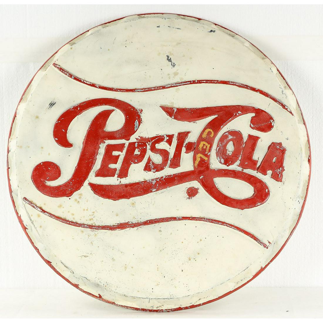 Pepsi-Cola Bottle Cap Cast Iron Advertising Sign (1 of 2)