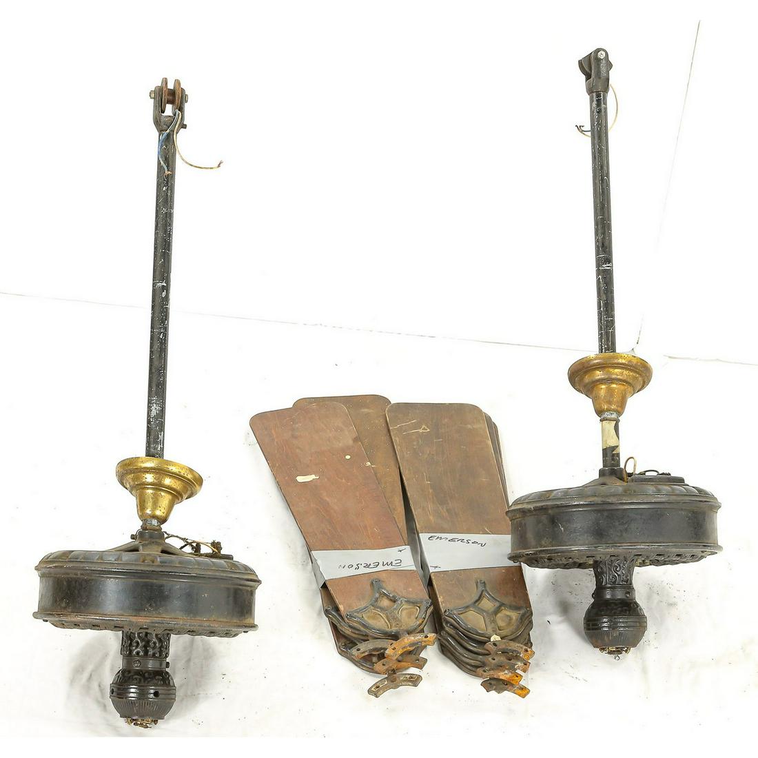 Two Ornate Antique Emerson Ceiling Fans (1 of 8)